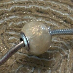 1 Authentic Pandora Essence Retired Joy White Enamel Charm Preowned